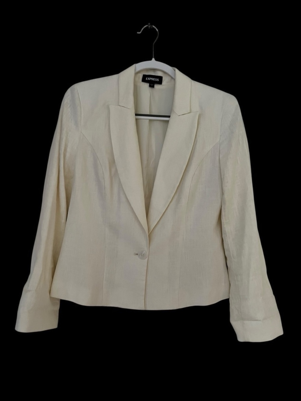 Express Women's Ivory Single-Button Office Blazer Size Medium
